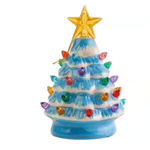 Mr. Christmas 5" Nostalgic Tree - Blue LED Ceramic BRAND-NEW w/ALL tags